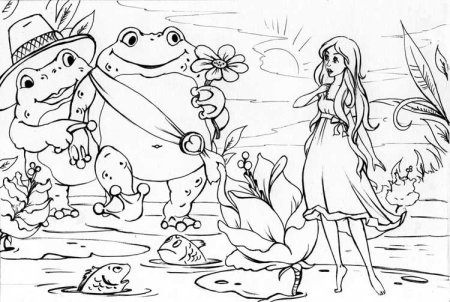 Дюймовочка раскраска для детей