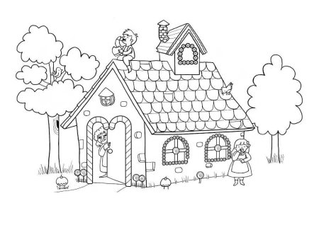 Сказочный домик раскраска