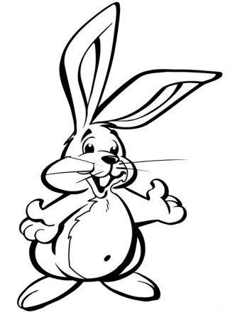 Зайчик раскраска для малышей