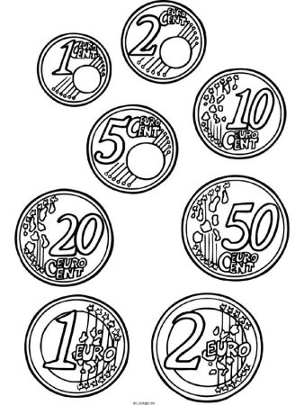 Монетки раскраска для детей
