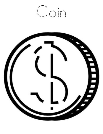 Монеты раскраска