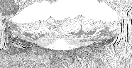 Раскраски пейзаж сложные