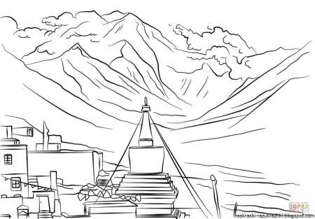 Гора Эверест раскраска