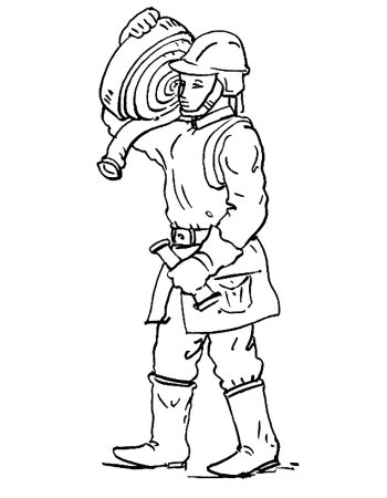 Пожарник раскраска