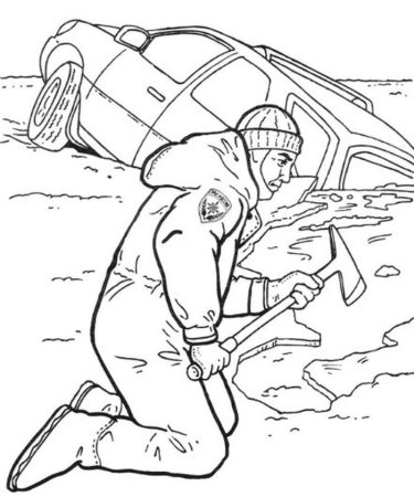 Пожарник раскраска