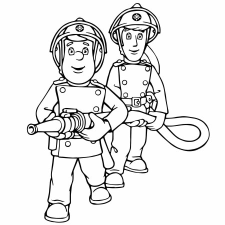 Пожарник раскраска