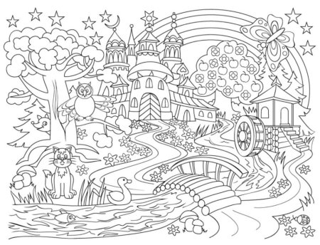 Сказочный город раскраска