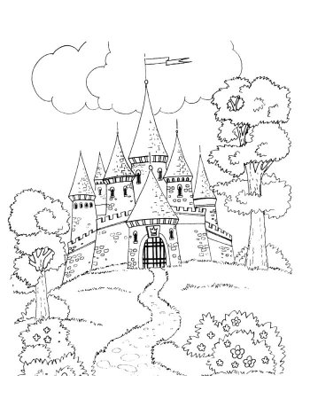 Раскраски для девочек замок