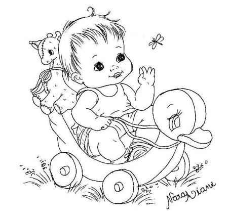 Спящий ребенок раскраска