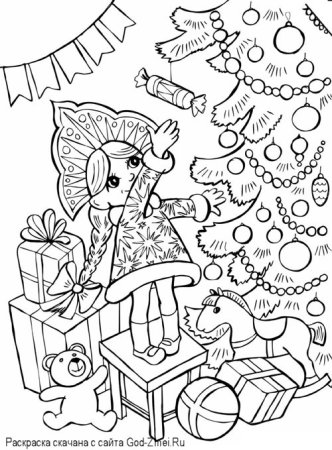 Новогодние интересные новогодние раскраски для детей