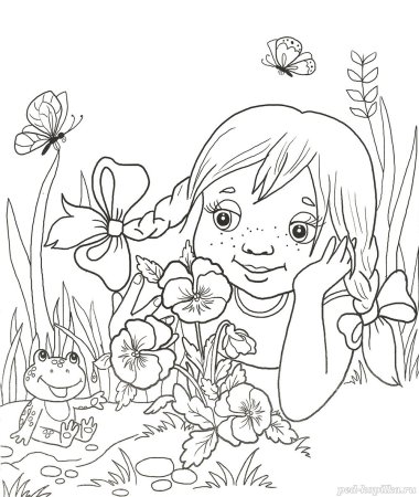 Девушка Весна раскраска