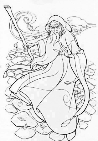 Колдун раскраска