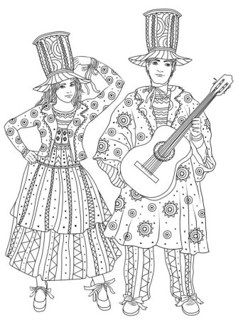 Карнавальный костюм раскраска