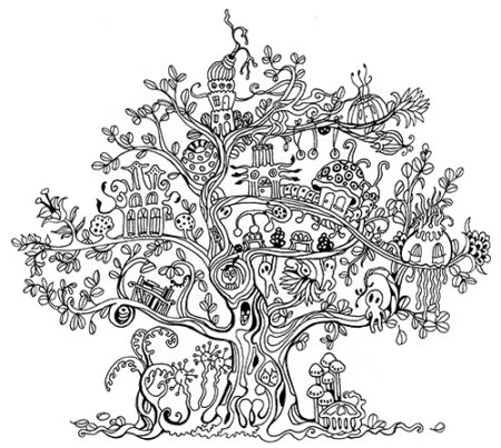 Раскраска необычные деревья