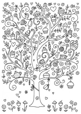 Фруктовые деревья раскраска