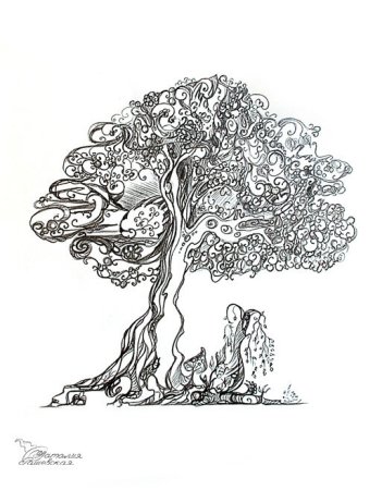 Раскраска дом на дереве