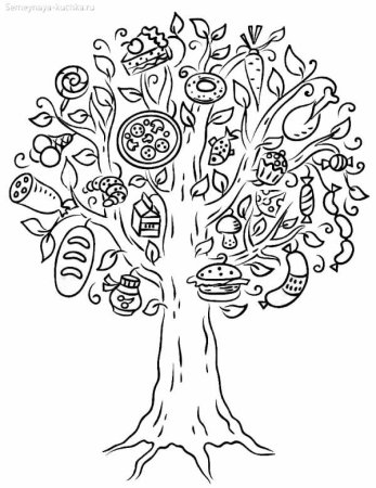 Декоративное дерево раскраска