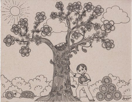 Чудо дерево рисунок карандашом