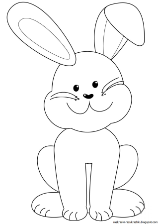 Зайчик раскраска для детей
