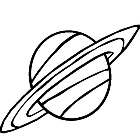 Раскраска Сатурна с кольцами