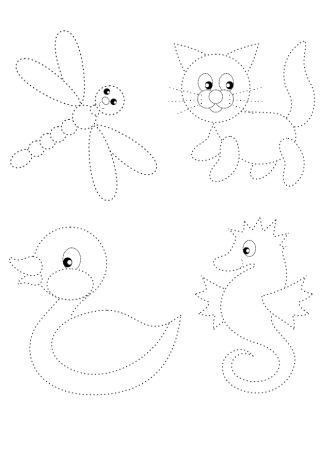 Раскраски обводилки