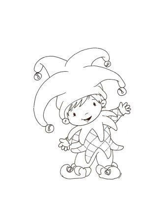 Веселый клоун раскраска