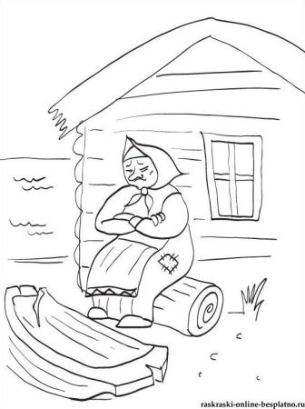 Золотая рыбка раскраска