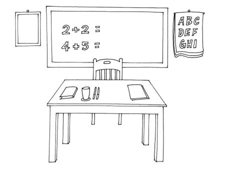 Школьный класс карандашом