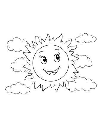 Раскраска. Солнышко