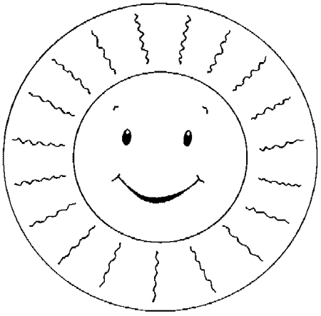Солнышко картинка для детей раскраска