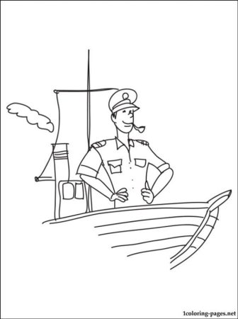Кораблик с моряком раскраски для малышей