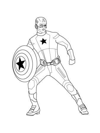 Мстители раскраска Капитан Америка