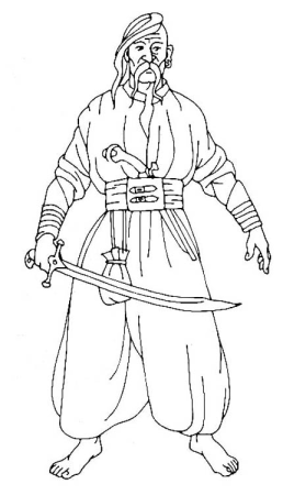 Раскраска человек на лошади