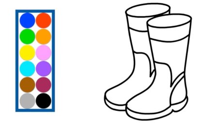 Сапоги раскраска для малышей