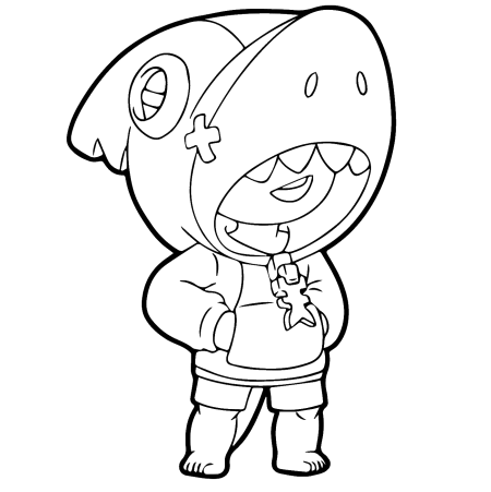 Раскраска БРАВЛ старс Леон