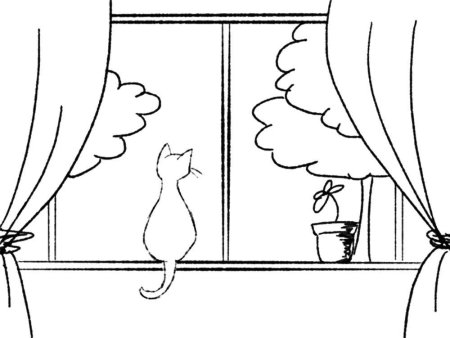 Вид из окна раскраска