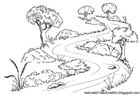 Раскраска. У реки