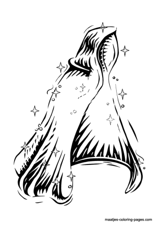 Раскраска мантия- невидимка Гарри Поттера