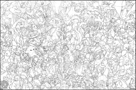 Покемоны для раскрашивания сложные