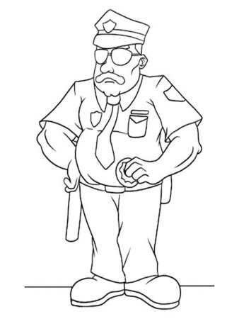 Раскраска профессии полицейский