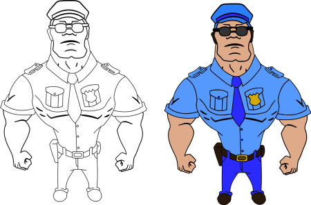 Полицейский раскраска для детей