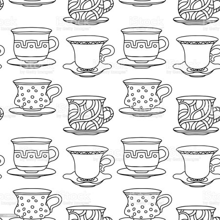 Кружки, тарелки с узорами и орнаментом черно белые