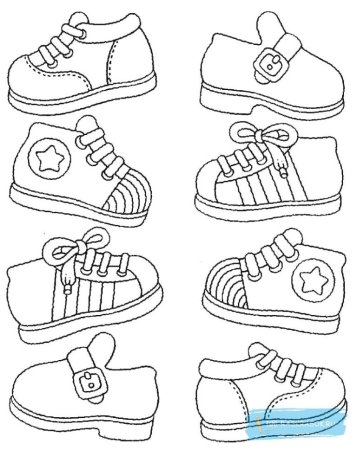 Ботинки раскраска для детей