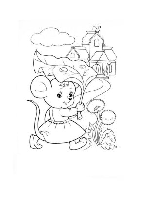 Раскраски по сказке Теремок для детей 3-4 лет