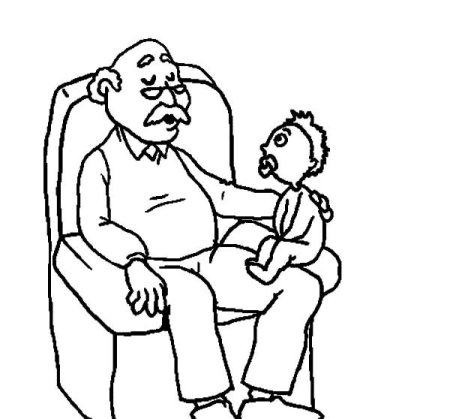 Раскраска бабушка и дедушка