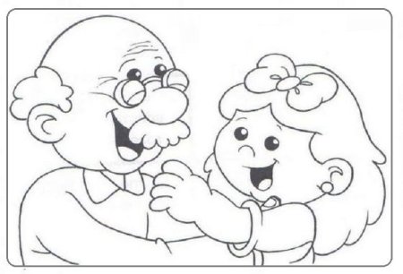 Раскраска бабушка и внучек