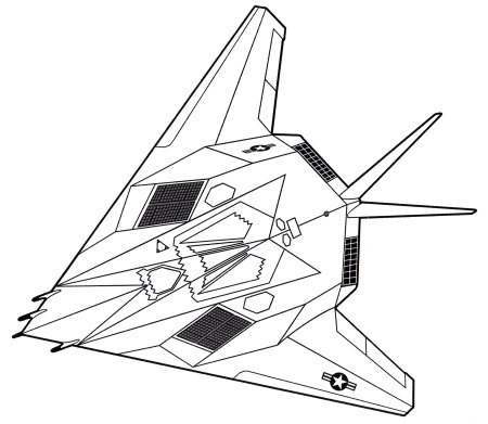 Ударный самолет Lockheed f-117 Nighthawk чертеж