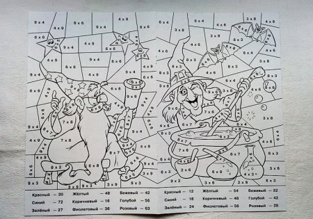 Раскраска табличное умножение и деление 2 класс