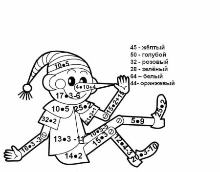Раскраски таблица умножения и деления на 2.3.4.5