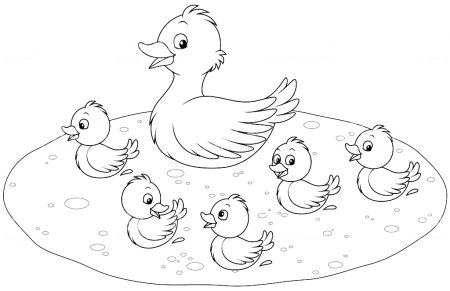 Ребята и утята раскраска